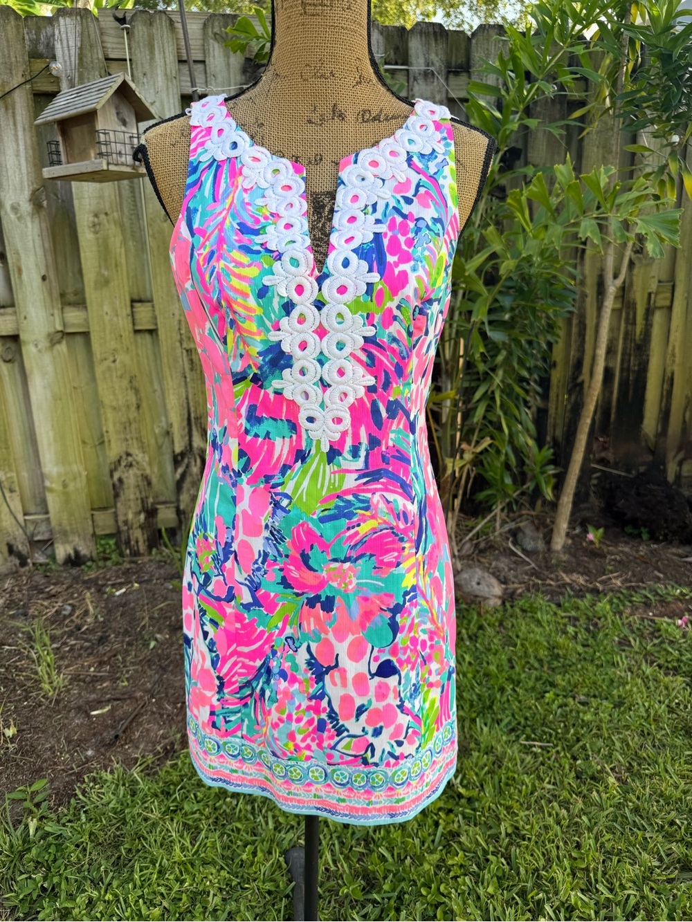 Lilly Pulitzer Pink Multi Floral Sleeveless Swim gumbo limbo Dress